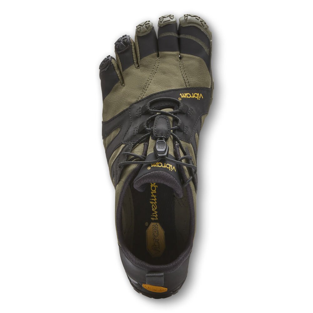 Zapatos De Trail Hombre Verde Oliva/Negros - FiveFingers V-Trail 2.0 - ECPNWK-803